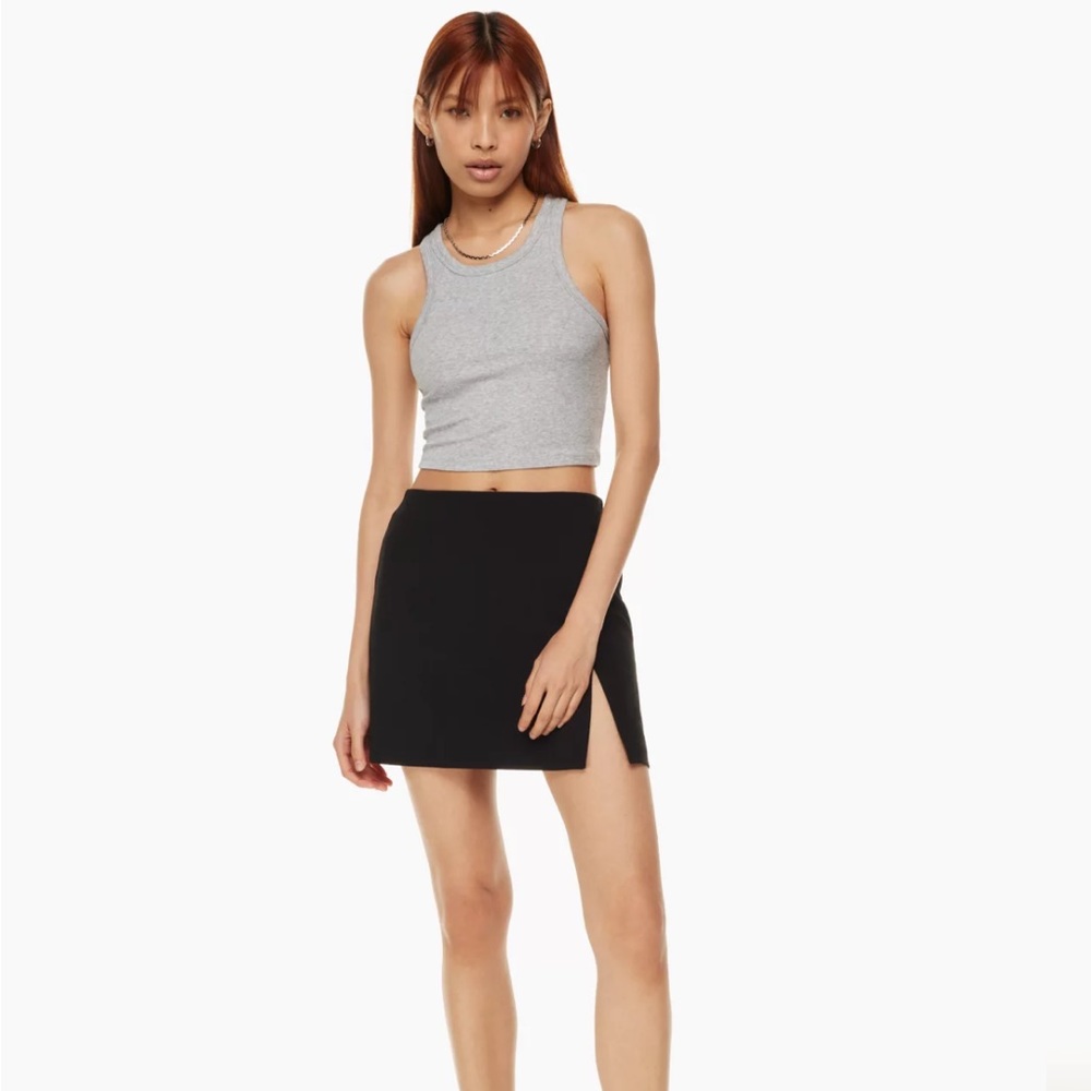 Women's Black Mini Skirt with Side Slit